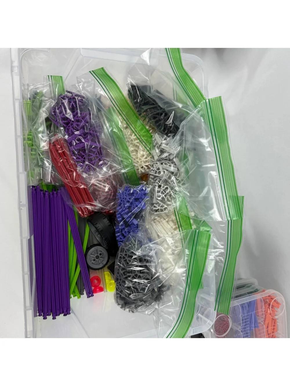 K'NEX Building Toy Set Bulk Lot with Storage Bins and Organizer